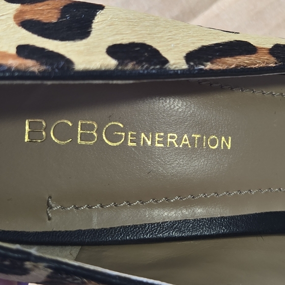 BCBG Womens GAMINKH-X Cow Hair Cheetah Print Stiletto Heels Natural Size 8.5 - Picture 8 of 11